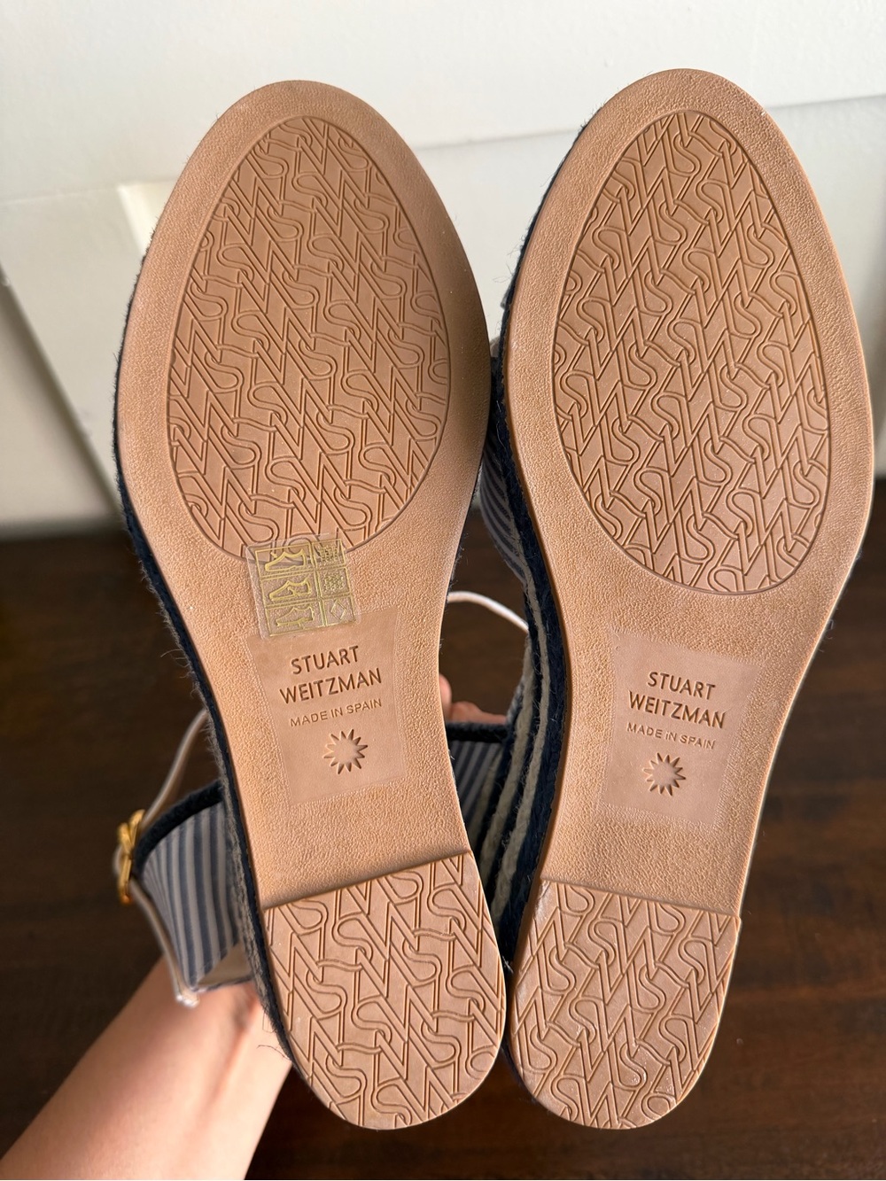 NWOT Stuart Weitzman Mirela Nautical Stripe Wedge - Picture 5 of 9